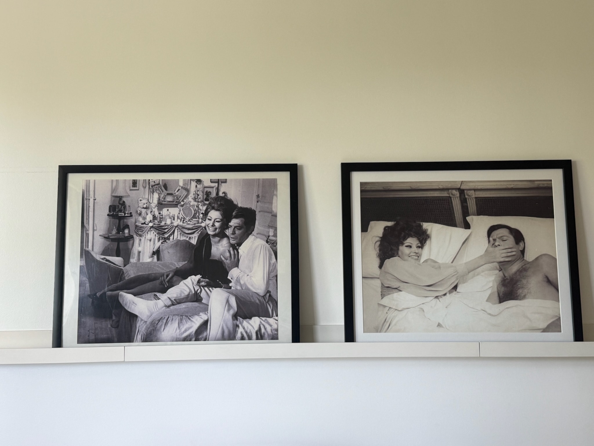 Two framed black and white vintage photographs